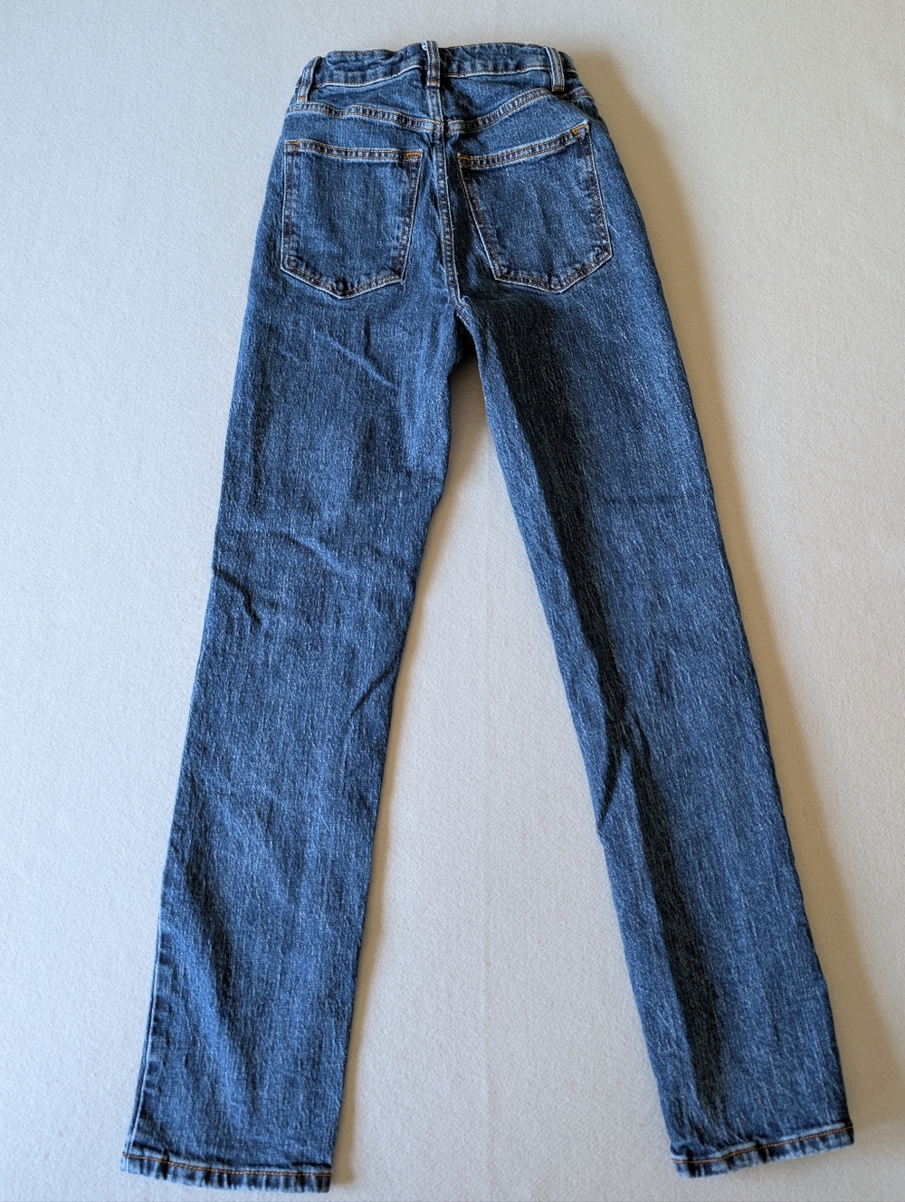 Classic High Waist Straight Blue Jeans Denim 99% Cotton 24" Cowgirl Minimalist image 8